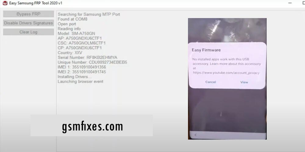 driver easy samsung frp tool