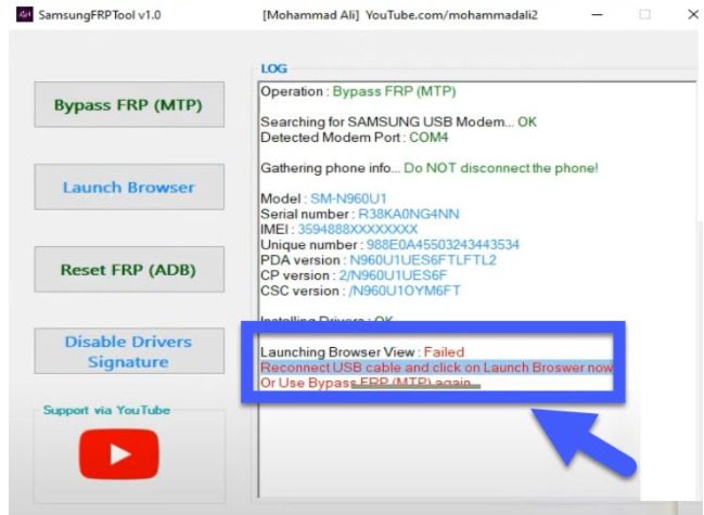 Samsung frp bypass tool