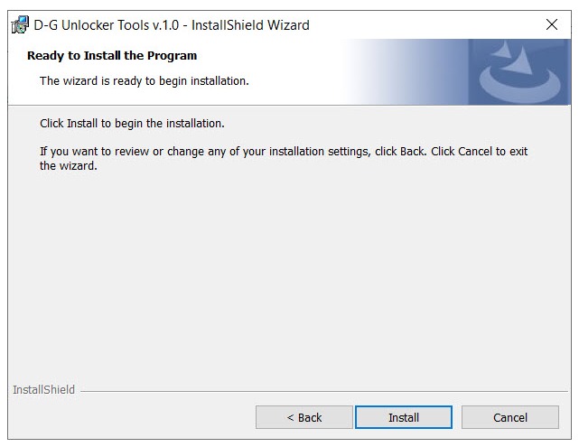 d&g unlocker tool installation