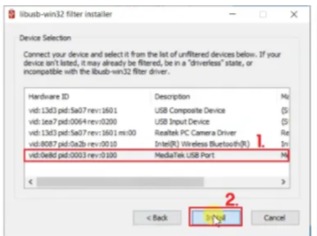 Libusb win32 install filter driver ошибка