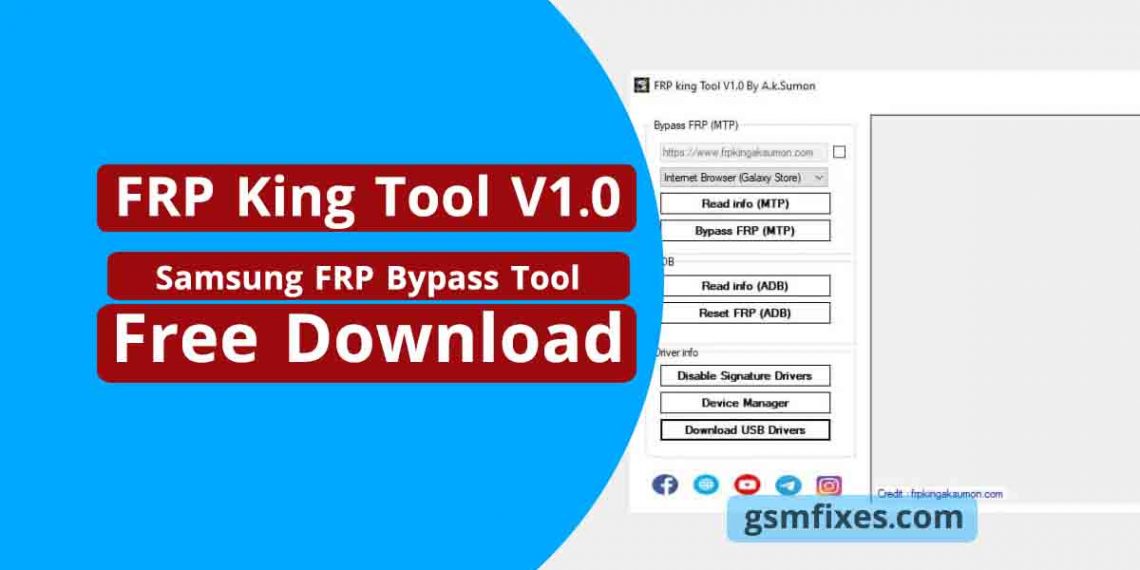 FRP King Tool V1.0 Latest | FRP Bypass Samsung MTP ADB Free Download ...