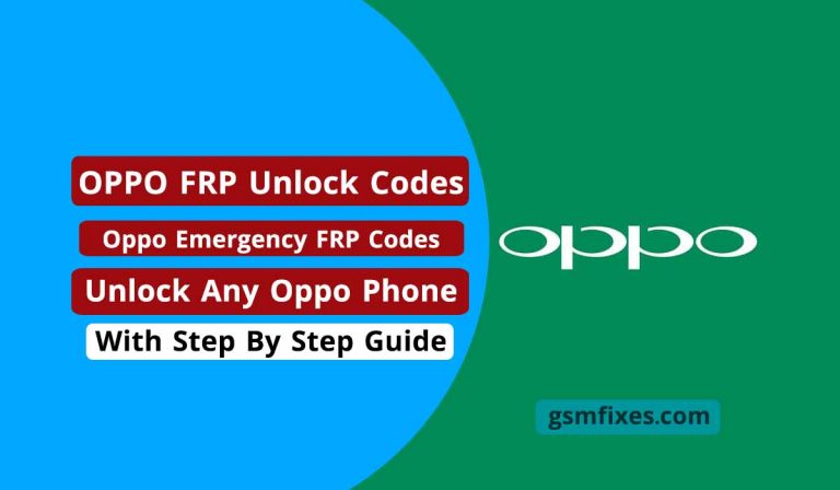 Oppo Emergency FRP Codes